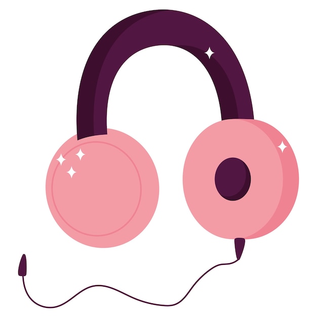 ilustração de fones de ouvido rosa