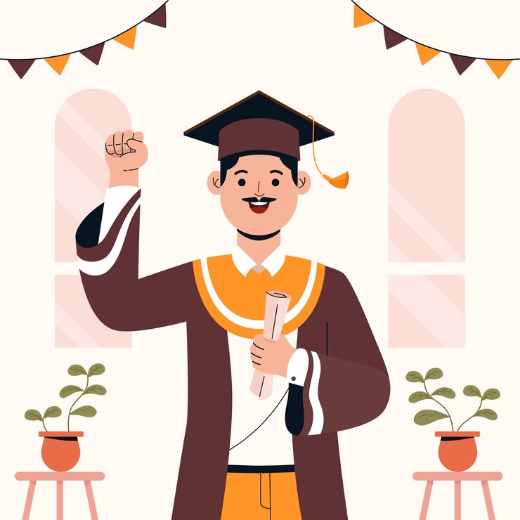Vetor grátis ilustração de formatura desenhada à mão pela primeira vez