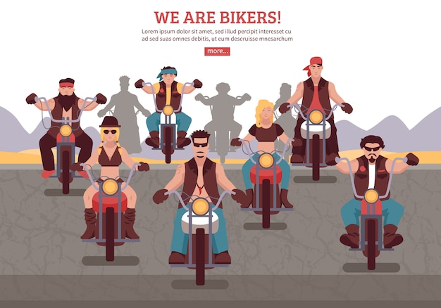 Ilustração de fundo de motociclistas