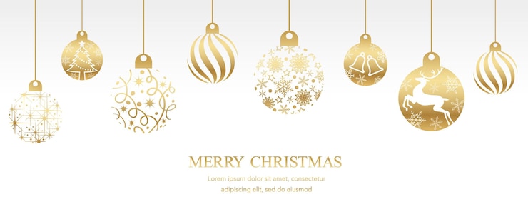 Vetor grátis ilustração de fundo vetorial com bolas de natal de ouro e espaço de texto.