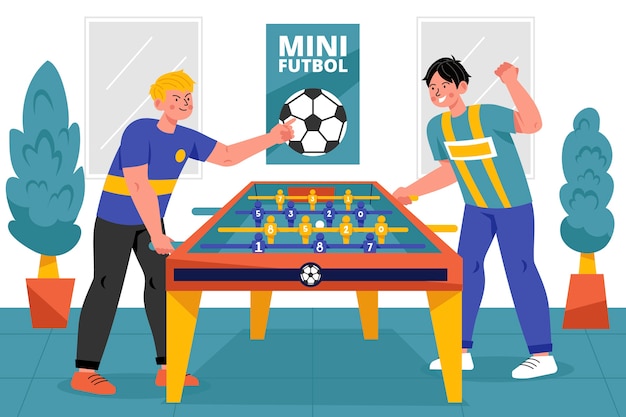 Vetor grátis ilustração de futebol de mesa de design plano