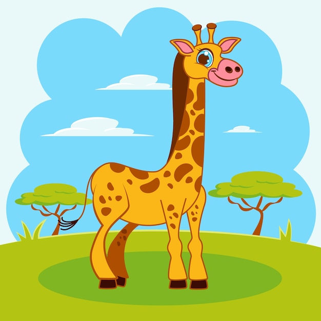 Vetor grátis ilustração de girafa desenhada à mão
