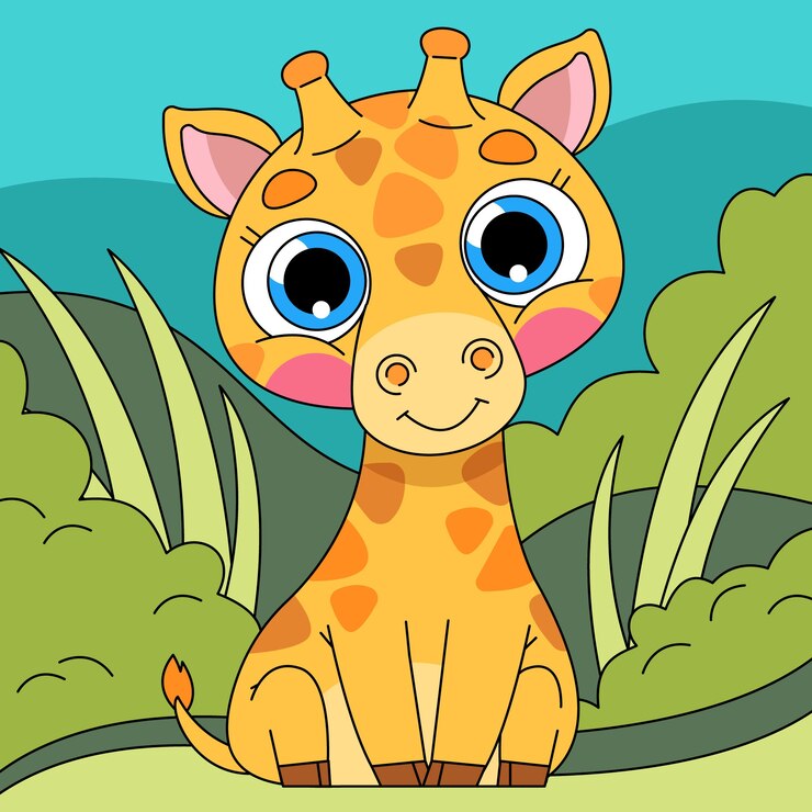 Vetor grátis ilustração de girafa desenhada à mão