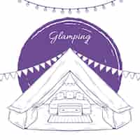 Vetor grátis ilustração de glamping desenhada à mão