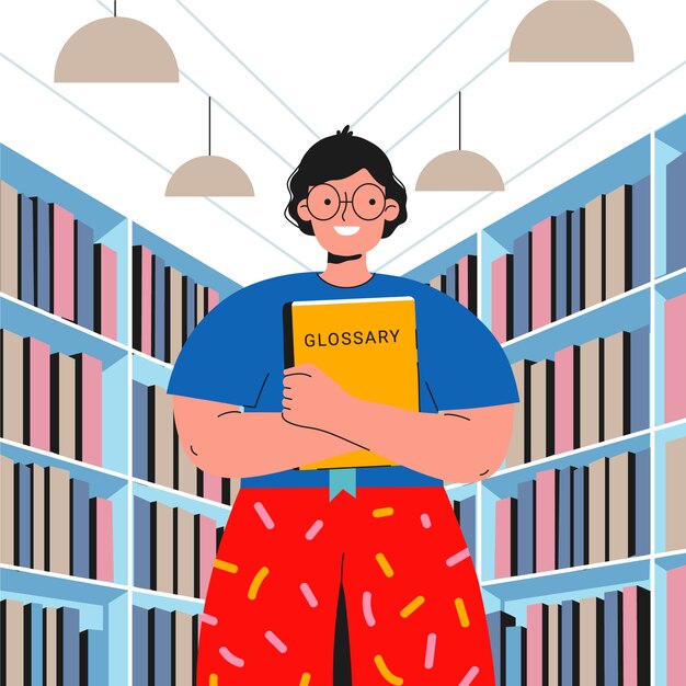 Ilustração de glossário desenhada à mão