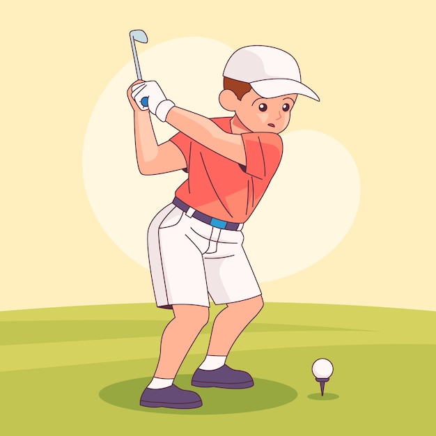 Vetor grátis ilustração de golfe desenhada à mão
