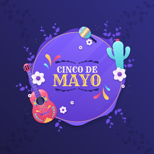 Ilustração de gradiente de cinco de maio