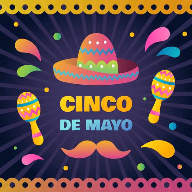 Ilustração de gradiente de cinco de maio