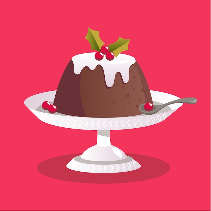Vetor grátis ilustração de gradiente de pudim de natal