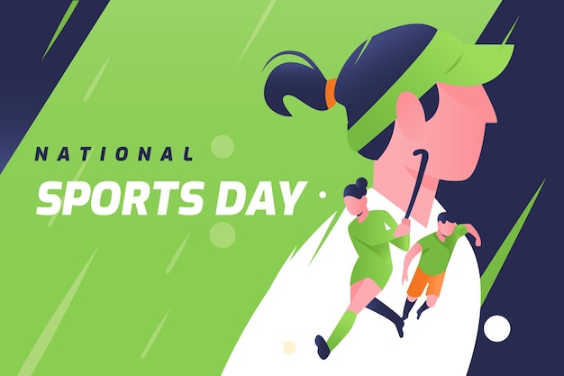 Ilustração de gradiente do dia nacional de esportes