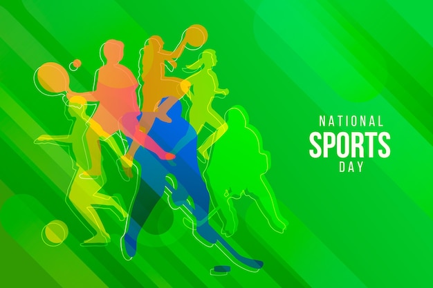 Ilustração de gradiente do dia nacional de esportes