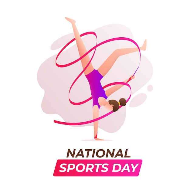 Vetor grátis ilustração de gradiente do dia nacional de esportes