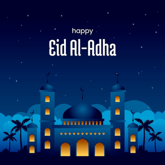 Ilustração de gradiente eid al-adha