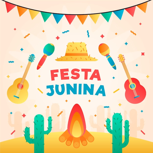 Ilustração de gradiente festa junina