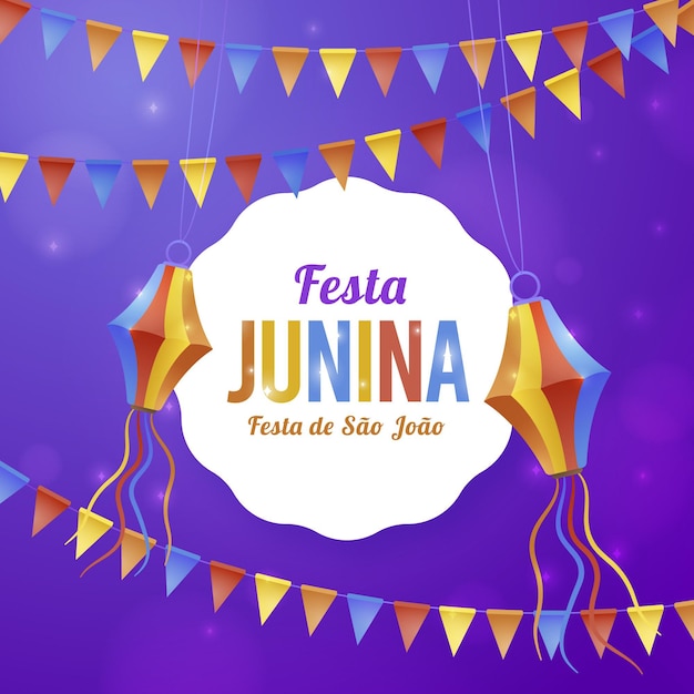 Vetor grátis ilustração de gradiente festa junina