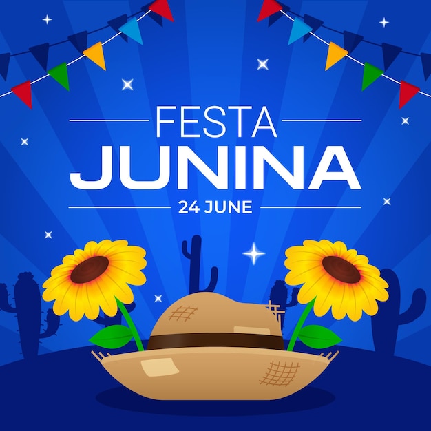Vetor grátis ilustração de gradiente festa junina