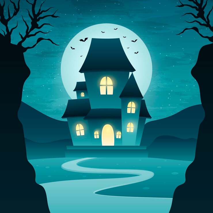 Vetor grátis ilustração de gradiente halloween house