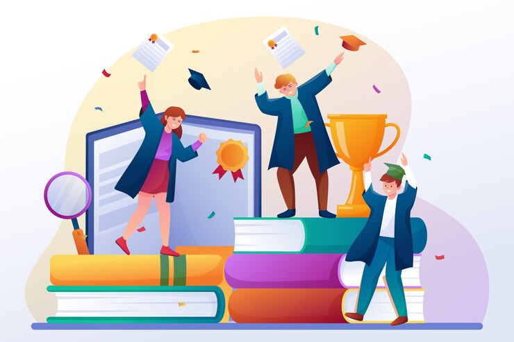 Ilustração de gradiente para a celebração da turma de 2023