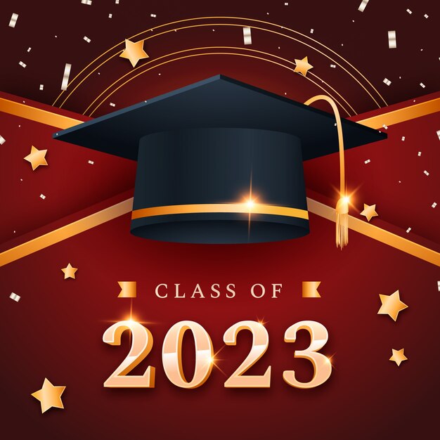 Ilustração de gradiente para a formatura da turma de 2023