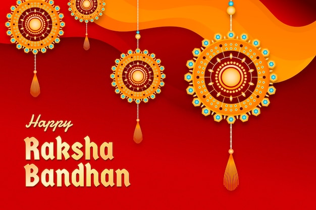 Ilustração de gradiente raksha bandhan