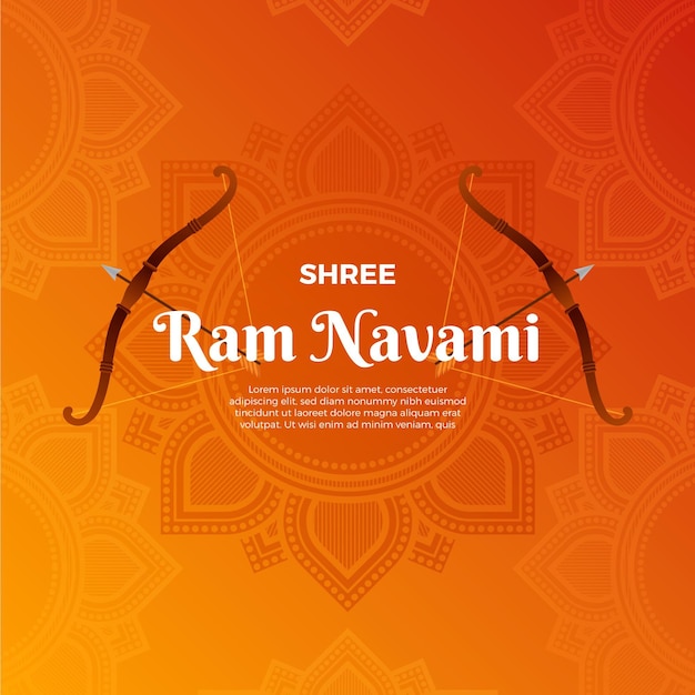 Vetor grátis ilustração de gradiente ram navami