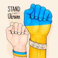 Vetor grátis ilustração de guerra da ucrânia desenhada à mão