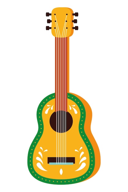 Vetor grátis ilustração de guitarra mexicana