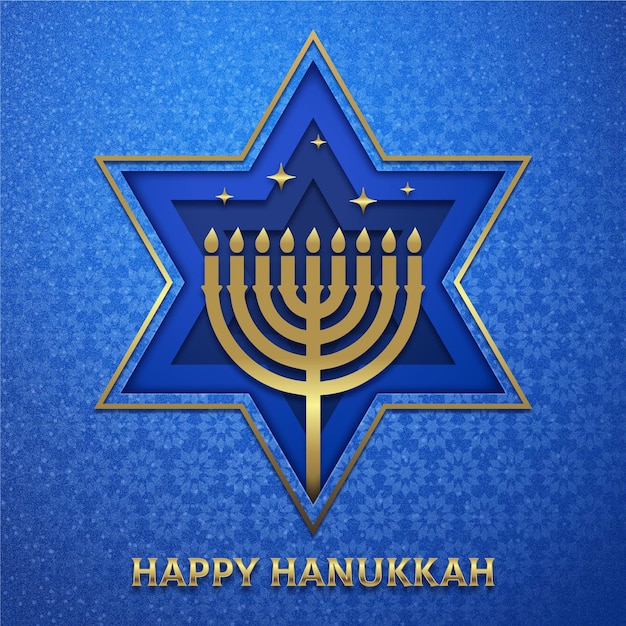 Vetor grátis ilustração de hanukkah em estilo jornal