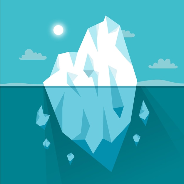 Ilustração de iceberg no oceano