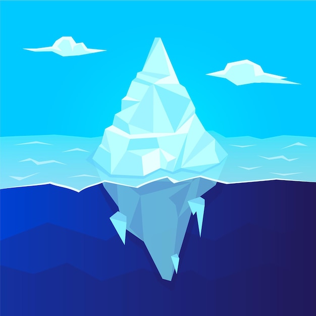 Vetor grátis ilustração de iceberg no oceano