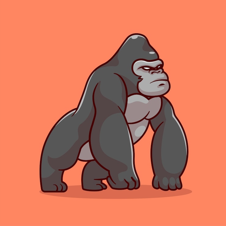 Vetor grátis ilustração de ícone de vetor de desenho animado bonito em pé conceito de ícone de natureza animal isolado plano