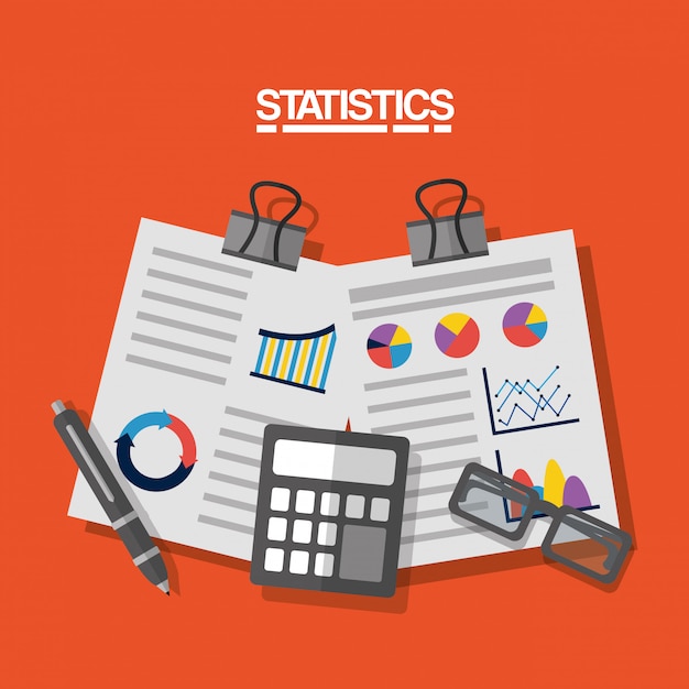 Ilustração de imagem de negócios de dados estatísticos