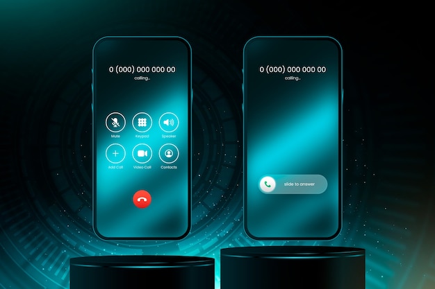 Ilustração de interface de tela de chamada telefônica gradiente