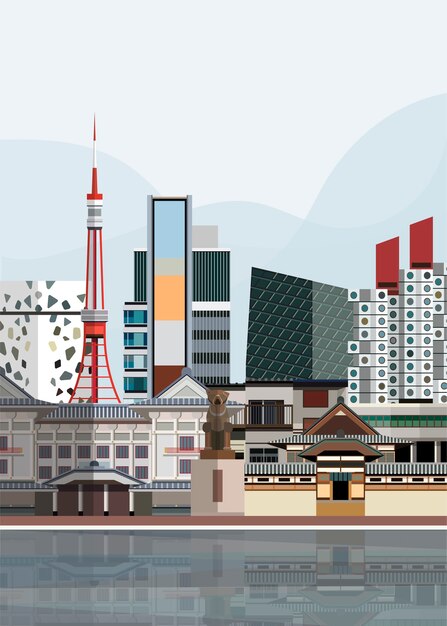 Ilustração, de, japoneses, marcos
