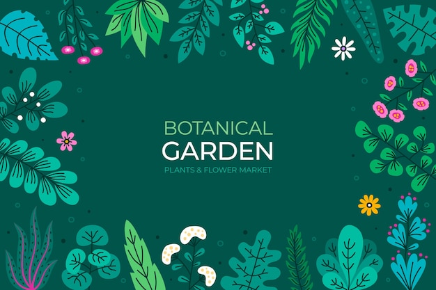 Ilustração de jardim botânico de design plano