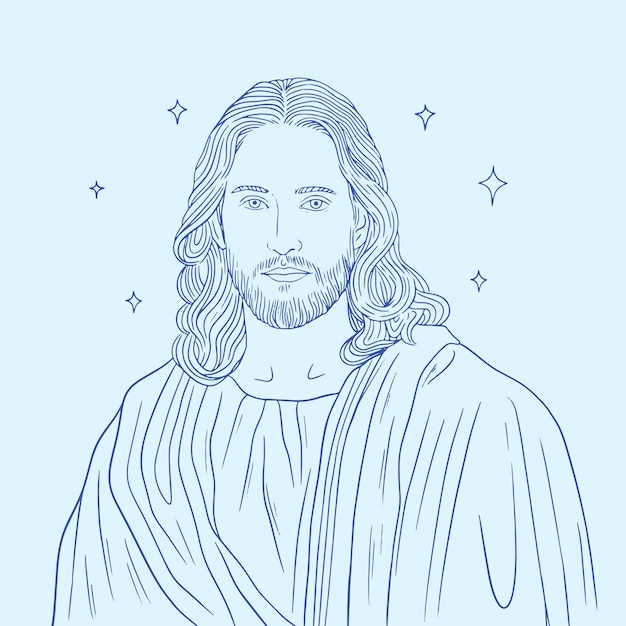 Vetor grátis ilustração de jesus desenhada à mão