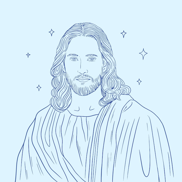 Vetor grátis ilustração de jesus desenhada à mão