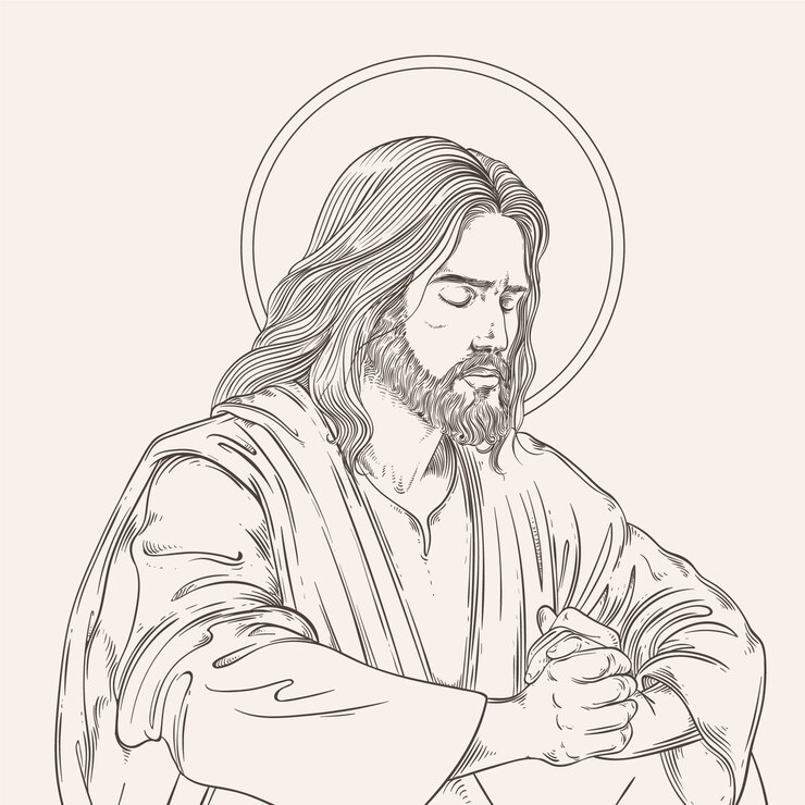 Vetor grátis ilustração de jesus desenhada à mão