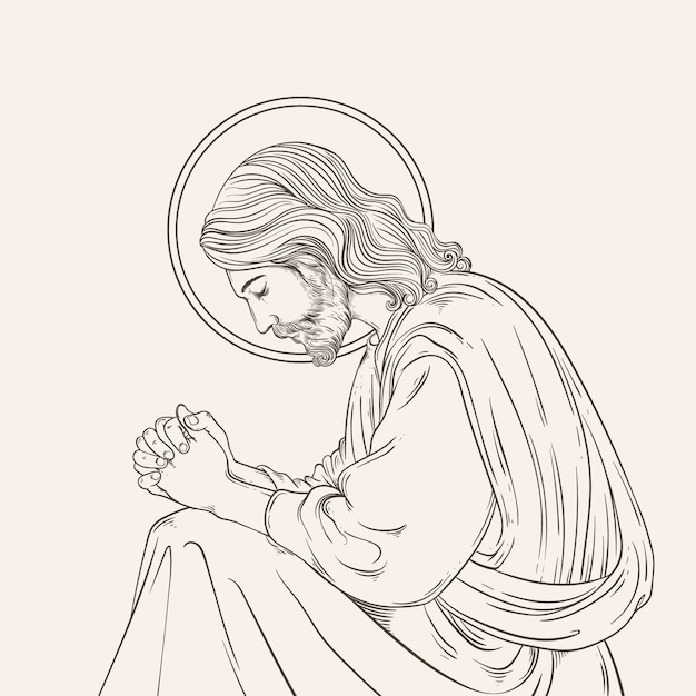 Ilustração de jesus desenhada à mão