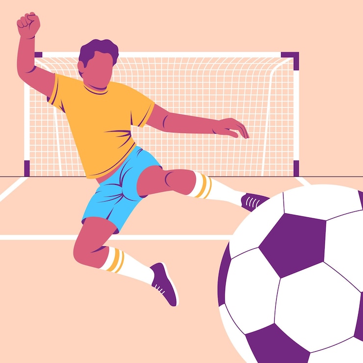 Vetor grátis ilustração de jogador de futebol plano