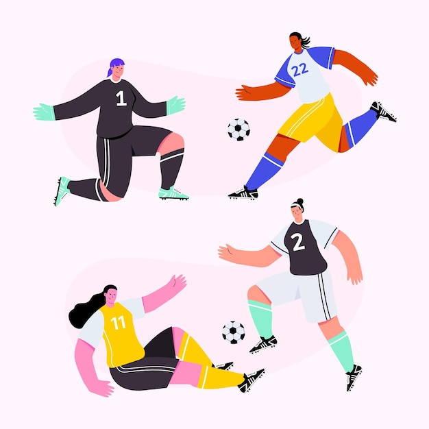 Vetor grátis ilustração de jogadores de futebol