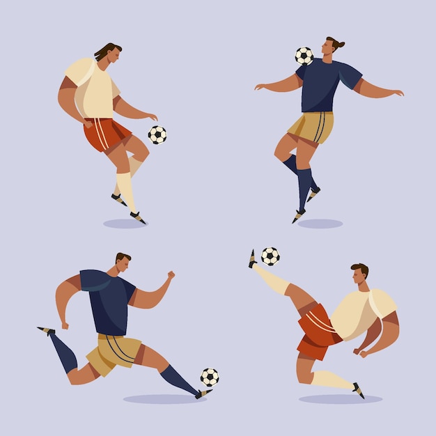 Ilustração de jogadores de futebol