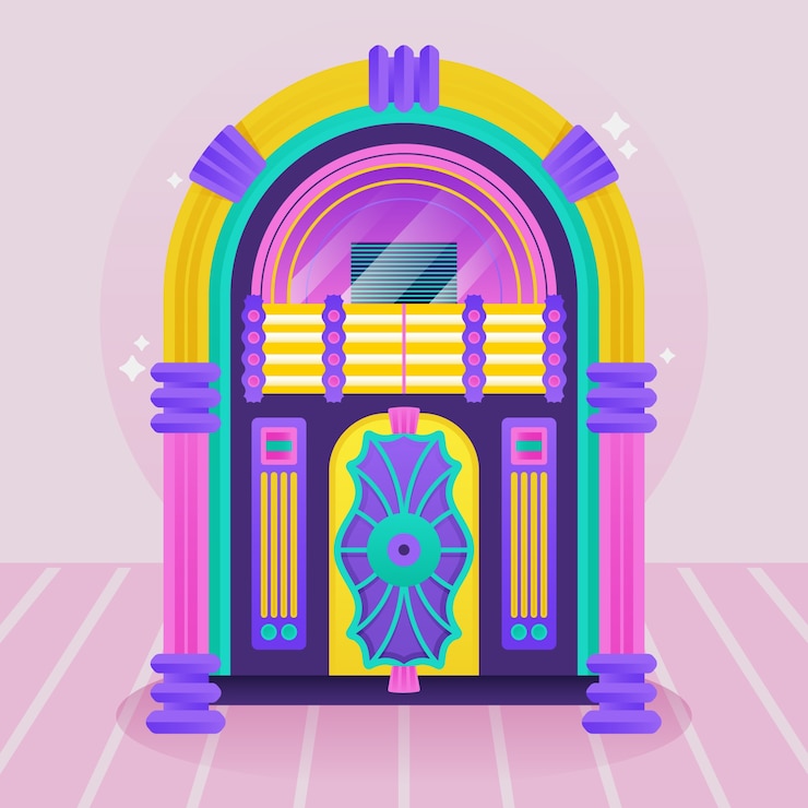 Vetor grátis ilustração de jukebox de design plano