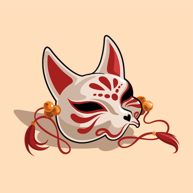 Vetor grátis ilustração de kitsune desenhada à mão