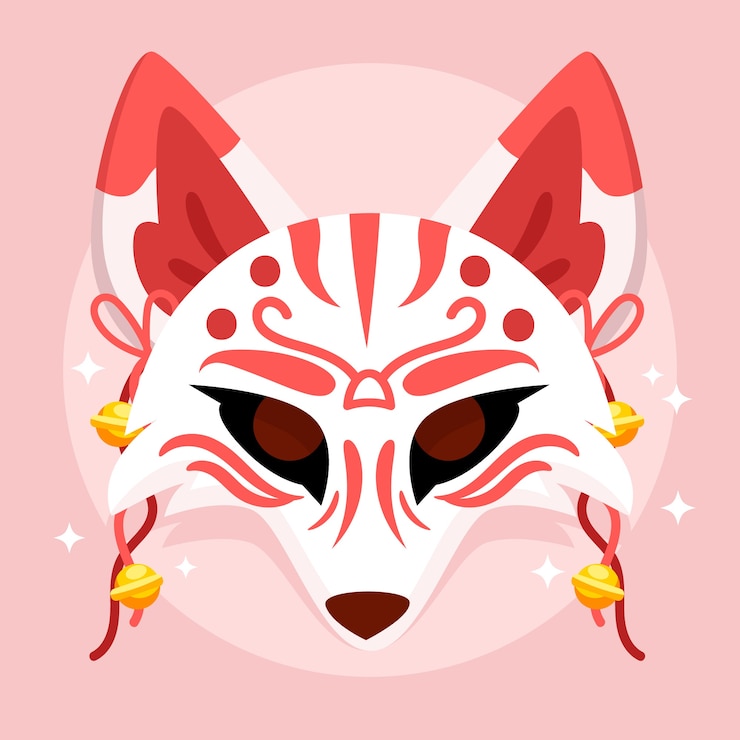 Vetor grátis ilustração de kitsune desenhada à mão