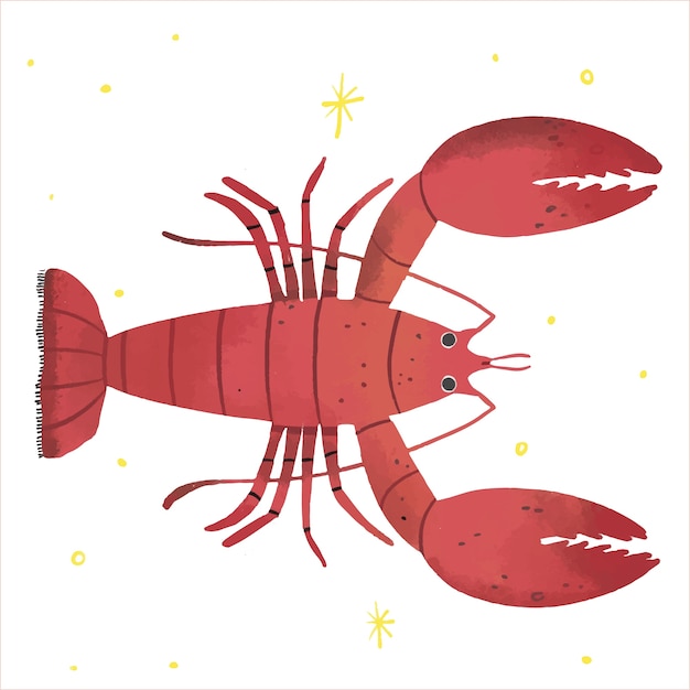 Ilustração de lagosta desenhada à mão
