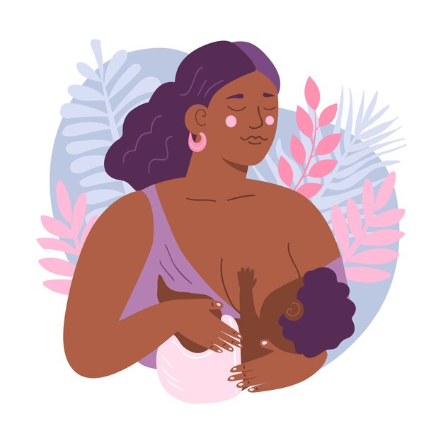 Ilustração de leite materno desenhada à mão