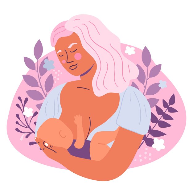 Ilustração de leite materno desenhada à mão