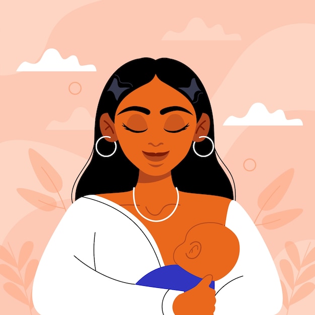 Vetor grátis ilustração de leite materno desenhada à mão