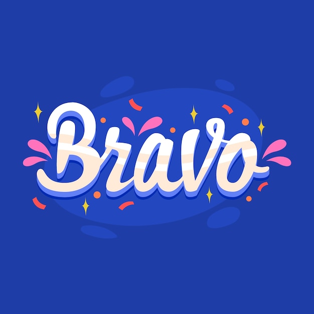 Vetor grátis ilustração de letras bravo de design plano